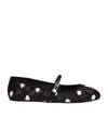 Dolce & Gabbana Odette Polka-dot Satin Ballet Flats In Black