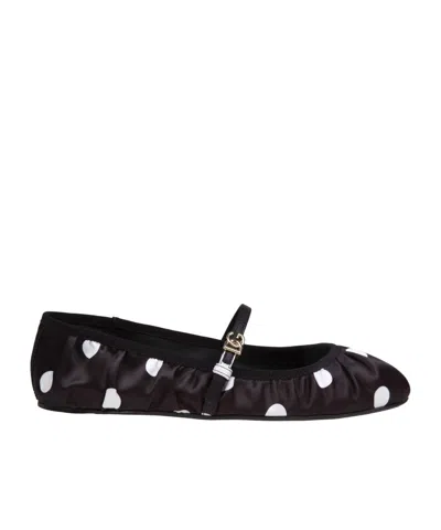 Dolce & Gabbana Odette Fabric Ballet Flats In Black