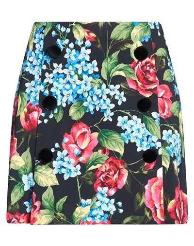 Dolce & Gabbana Polo Bear High-pile Fleece Half-zip Woman Mini Skirt Black Size 2 Viscose, Elastane