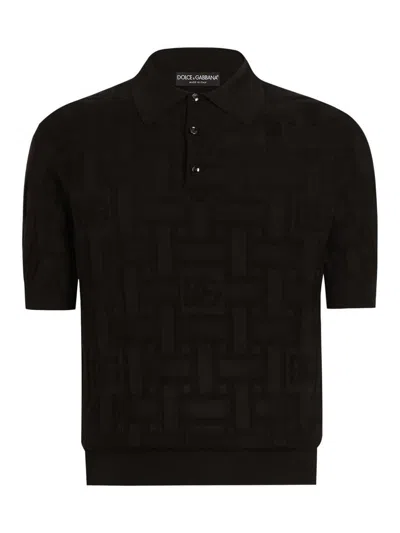 Dolce & Gabbana Silk Polo Shirt In Black