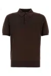 Dolce & Gabbana Men's Knitted Cotton Polo Shirt In Brown