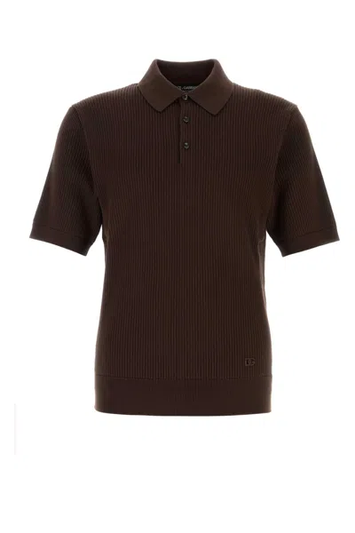 Dolce & Gabbana Polo In Brown