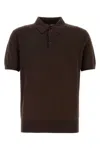 Dolce & Gabbana Men's Knitted Cotton Polo Shirt In Brown