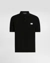 Dolce & Gabbana Cotton Polo-shirt With Logo Tag In Nero