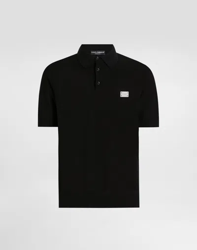 DOLCE & GABBANA COTTON POLO-SHIRT WITH LOGO TAG