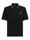 Dolce & Gabbana Polo Shirt In Piqué De Coton In Black