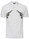 Dolce & Gabbana Polo In Piquet Bianca With Allover Printing