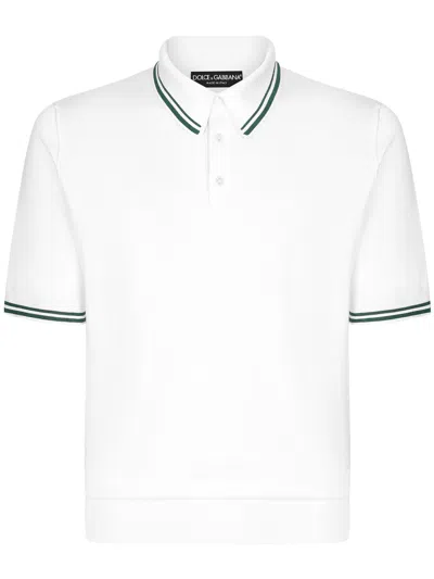 Dolce & Gabbana Polo In Seta In White