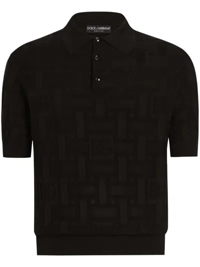 Dolce & Gabbana Silk Polo Shirt In Black