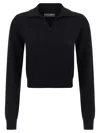 Dolce & Gabbana Polo-style Cashmere Sweater With V-neck In Black