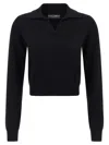 Dolce & Gabbana Polo-style Cashmere Sweater With V-neck In Black