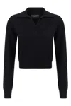 Dolce & Gabbana Polo-style Cashmere Sweater With V-neck In Black