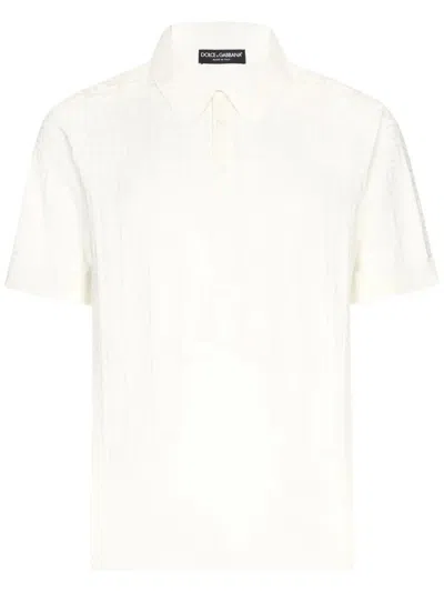 Dolce & Gabbana Polo Manica Corta In Bianconatr