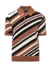 Dolce & Gabbana Striped Polo Shirt In Brown