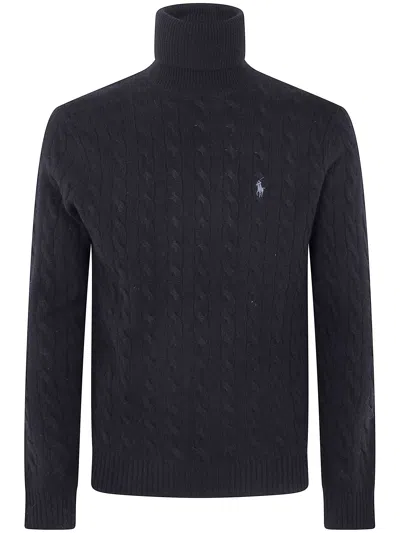 Dolce & Gabbana Polo Ralph Lauren Long Sleeve Pullover In Black
