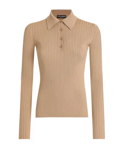 DOLCE & GABBANA DOLCE  GABBANA POLO-SHIRT COLLAR RIBBED PULLOVER