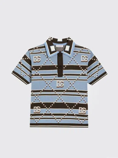 DOLCE & GABBANA POLO SHIRT DOLCE & GABBANA KIDS COLOR BLUE,H75849009