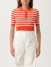 Dolce & Gabbana Striped Polo In Orange