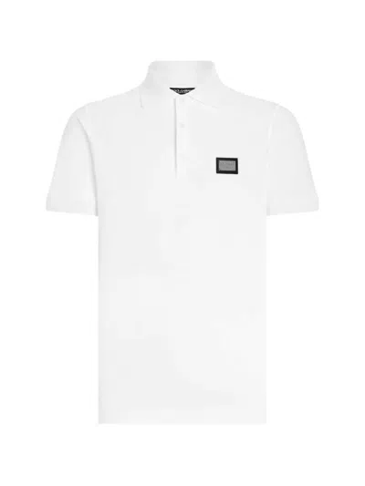 Dolce & Gabbana Polo Shirt With Applique In White