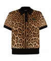 Dolce & Gabbana Leopard-print Polo Top In Black