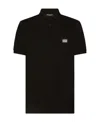 Dolce & Gabbana Dark Gray Logo Plaque Cotton Men Polo Shirt T-shirt In Black