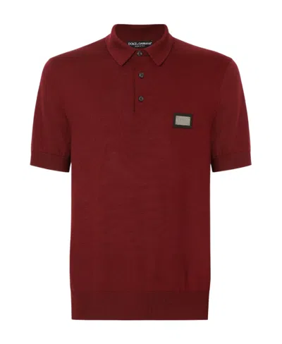 Dolce & Gabbana Polo Shirt With Lapel Short Sleeve In Red