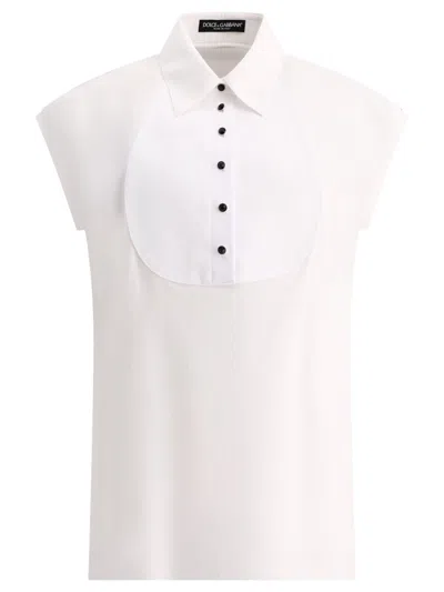 Dolce & Gabbana Polo Shirt With Tux Front Polo Shirts In White