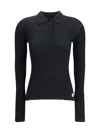 Dolce & Gabbana Women Ribbed Polo Sweater In Blue