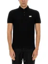 Dolce & Gabbana Cotton Polo-shirt With Logo Tag In Black