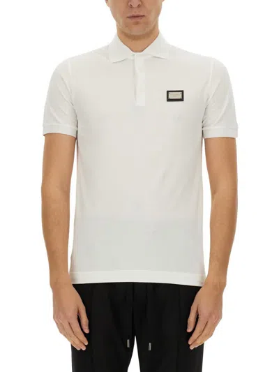 Dolce & Gabbana Polo With Logo In White