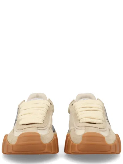 Dolce & Gabbana Polyamide And Leather Sneaker In Brown