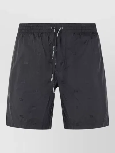 Dolce & Gabbana Polyamide Swimsuit Elastic Waistband Back Pocket In Gray