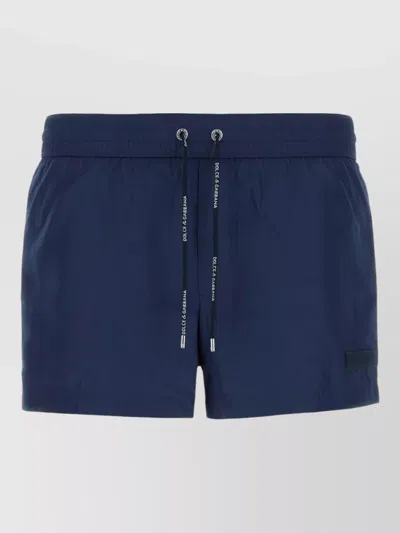 Dolce & Gabbana Polyester Beach Shorts Featuring Back Pocket In Blue
