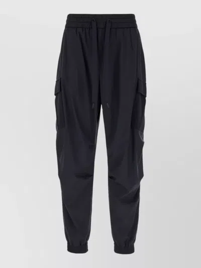 Dolce & Gabbana Polyester Blend Pants Side Cargo Pockets In Black