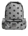 Dolce & Gabbana Polyester Gray Black Dg Logo Plaque Backpack Bag