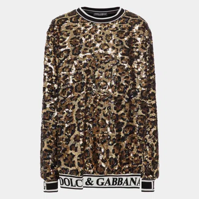 Pre-owned Dolce & Gabbana Polyester Long Sleeved Top 38 In Multicolor