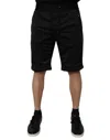 Dolce & Gabbana Black Polyester Mid Waist Men Bermuda Shorts In Black