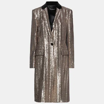 Pre-owned Dolce & Gabbana Polyester Overcoats 38 In Gold