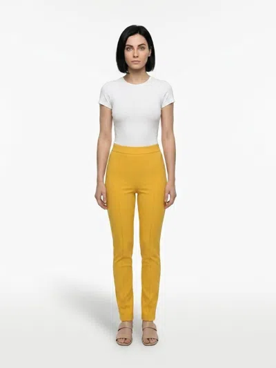 Dolce & Gabbana Polyester Skinny Trousers In Yellow