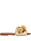 Dolce & Gabbana Embellished Raffia-effect Slides