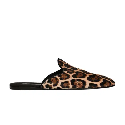 Pre-owned Dolce & Gabbana Pony Slipper 'leopard' | Brown | Men's Size 42