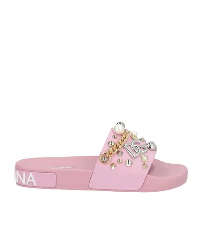 Dolce & Gabbana Pool Slides In Pink