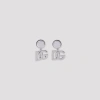 Dolce & Gabbana Pop Dg Pendant Dangling Monogram Earrings In Argento Palladio