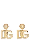 Dolce & Gabbana Gold-tone Clip-on Earrings With Dg Interlocking Logo In Brass Woman