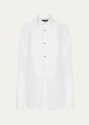 Dolce & Gabbana Lapel Long Sleeve Shirt In Opticalwht