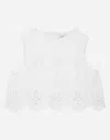 Dolce & Gabbana Poplin And Broderie Anglaise Top In White