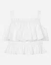 Dolce & Gabbana Poplin And Lace Top In White