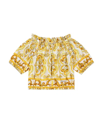 Dolce & Gabbana Poplin Blouse In Multicolor