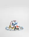 DOLCE & GABBANA POPLIN BUCKET HAT WITH BUTTERFLY PRINT