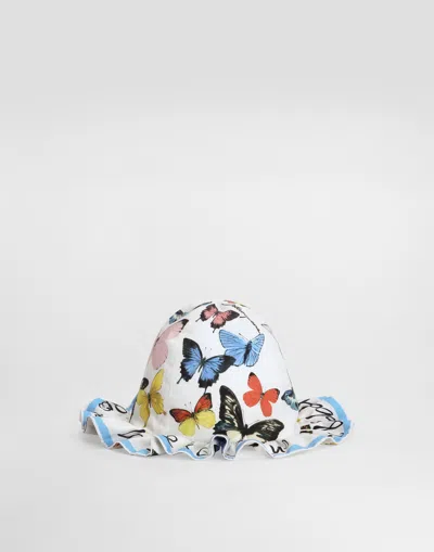 Dolce & Gabbana Poplin Bucket Hat With Butterfly Print